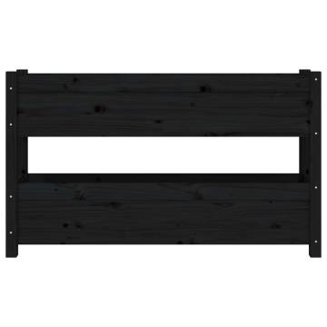 Planter Black - Solid Pine Wood - 112x25x66 cm | HipoMarket