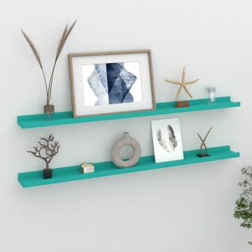 Stylish Blue Wall Shelves - 2 pcs (100x9x3 cm) | Hipomarket