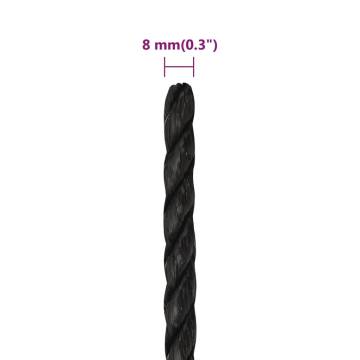 Work Rope Black 8mm 25m Polypropylene - Durable & Versatile