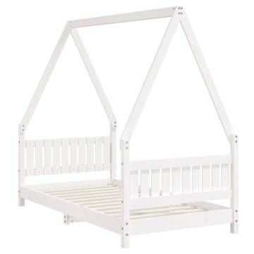 Kids Bed Frame White 80x160 cm - Solid Pine Wood | Hipomarket