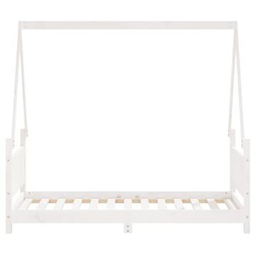 Kids Bed Frame White 80x160 cm - Solid Pine Wood | Hipomarket