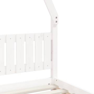 Kids Bed Frame White 80x160 cm - Solid Pine Wood | Hipomarket