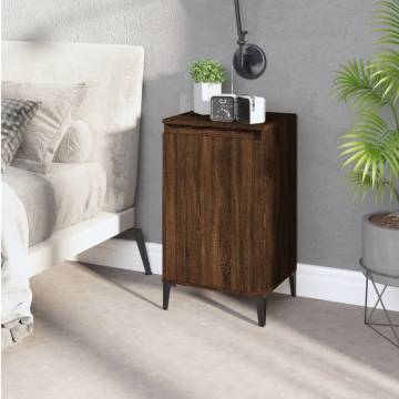 Stylish Brown Oak Bedside Cabinet - 40x35x70 cm | Hipo Market