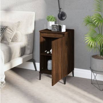 Stylish Brown Oak Bedside Cabinet - 40x35x70 cm | Hipo Market