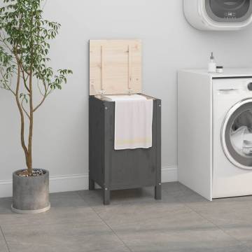 Laundry Box Grey 44x44x76 cm Solid Pine - Stylish Storage