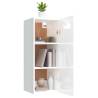 High Gloss White Wall Cabinet - Space-Saving Solution