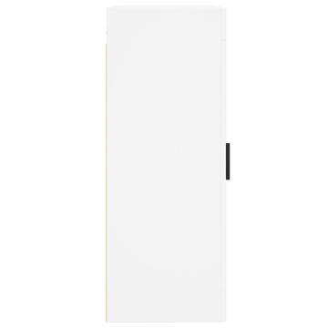 Elegant Wall Mounted Cabinet - White Engineered Wood 34.5x34x90 cm