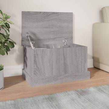 Grey Sonoma Storage Box - Durable Engineered Wood | Hipo Market