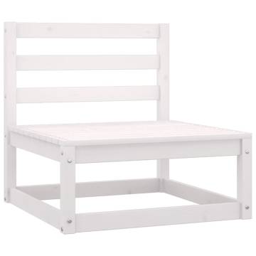 Garden Middle Sofa - White Solid Wood Pine | HipoMarket