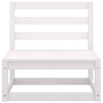 Garden Middle Sofa - White Solid Wood Pine | HipoMarket