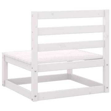 Garden Middle Sofa - White Solid Wood Pine | HipoMarket