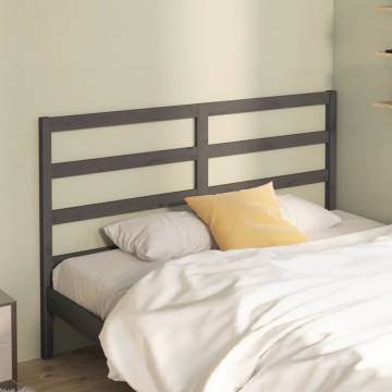 Stylish Grey Bed Headboard - Solid Pine Wood 146x4x100 cm | HipoMarket