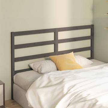 Stylish Grey Bed Headboard - Solid Pine Wood 146x4x100 cm | HipoMarket