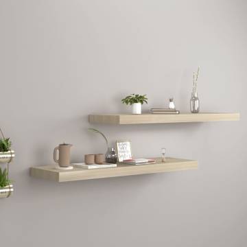 Floating Wall Shelves 2 pcs Oak - Stylish Home Decor