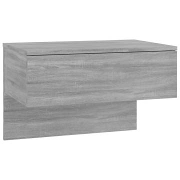 Wall-mounted Bedside Cabinet Grey Sonoma - Space Saving Design