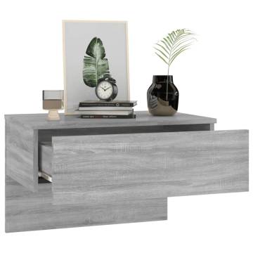 Wall-mounted Bedside Cabinet Grey Sonoma - Space Saving Design