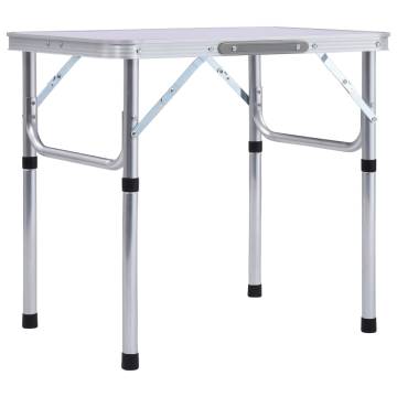 Folding Camping Table - White Aluminium 60x45 cm | HipoMarket