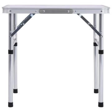 Folding Camping Table - White Aluminium 60x45 cm | HipoMarket