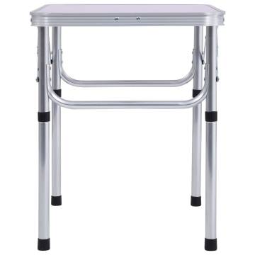 Folding Camping Table - White Aluminium 60x45 cm | HipoMarket