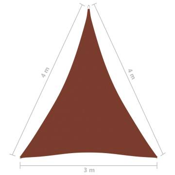 Terracotta Sunshade Sail - Triangular Oxford Fabric 3x4x4 m