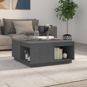 Elegant Grey Coffee Table - Solid Pine Wood | HipoMarket