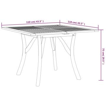 Garden Table 110x110 cm Solid Acacia Wood | Hipo Market