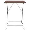 Folding Bistro Table Brown 55x54x71 cm | Durable Poly Rattan