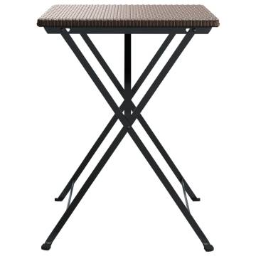 Folding Bistro Table Brown 55x54x71 cm | Durable Poly Rattan