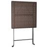 Folding Bistro Table Brown 55x54x71 cm | Durable Poly Rattan