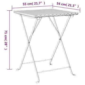 Folding Bistro Table Brown 55x54x71 cm | Durable Poly Rattan