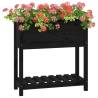 Black Solid Pine Planter with Shelf - 82.5x34.5x81 cm