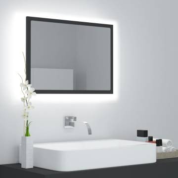 LED Bathroom Mirror Grey 60x8.5x37 cm | Modern Aesthetic