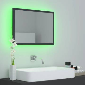 LED Bathroom Mirror Grey 60x8.5x37 cm | Modern Aesthetic