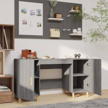 Desk Grey Sonoma 140x50x75 cm | Engineered Wood | Hipo Market