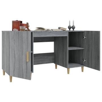 Desk Grey Sonoma 140x50x75 cm | Engineered Wood | Hipo Market