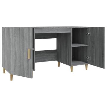 Desk Grey Sonoma 140x50x75 cm | Engineered Wood | Hipo Market