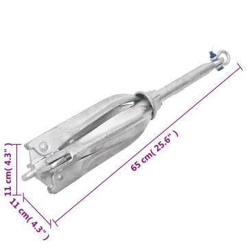 Folding Anchor Silver 10kg Malleable Iron | Hipomarket