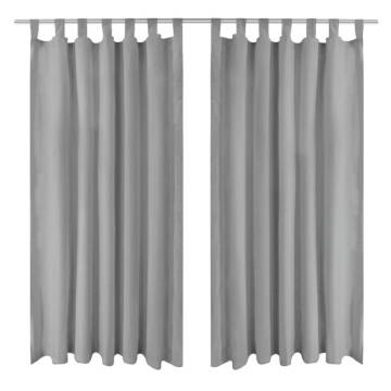 Micro-Satin Curtains 140x245 cm Grey - Stylish & Functional