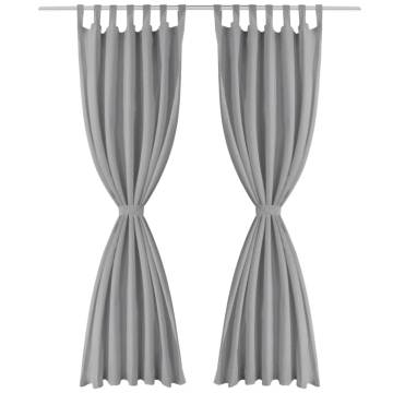 Micro-Satin Curtains 140x245 cm Grey - Stylish & Functional