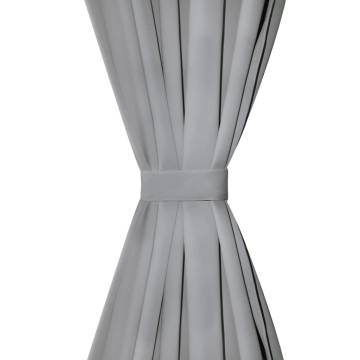 Micro-Satin Curtains 140x245 cm Grey - Stylish & Functional