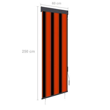 Outdoor Roller Blind 60x250 cm - Orange & Brown | HipoMarket