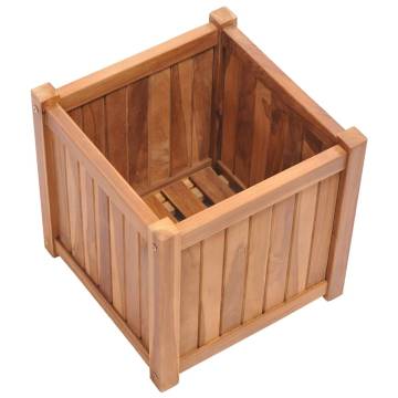 Solid Teak Wood Raised Bed 40x40x40 cm | Hipo Market