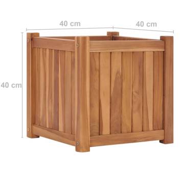 Solid Teak Wood Raised Bed 40x40x40 cm | Hipo Market