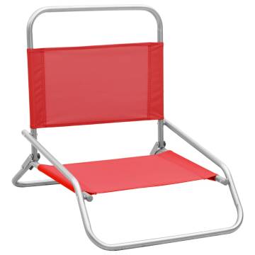 Folding Beach Chairs 2 pcs Red Fabric - Hipomarket UK