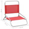 Folding Beach Chairs 2 pcs Red Fabric - Hipomarket UK