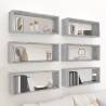 Wall Cube Shelves 6 pcs Grey Sonoma 60x15x23 cm Engineered Wood Colour grey sonoma Quantity in Package 6 Number of Pieces 1 