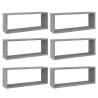 Stylish Grey Sonoma Wall Cube Shelves - Set of 6 | HipoMarket