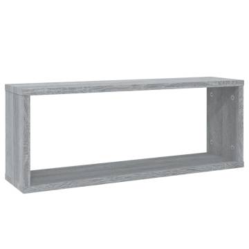 Stylish Grey Sonoma Wall Cube Shelves - Set of 6 | HipoMarket