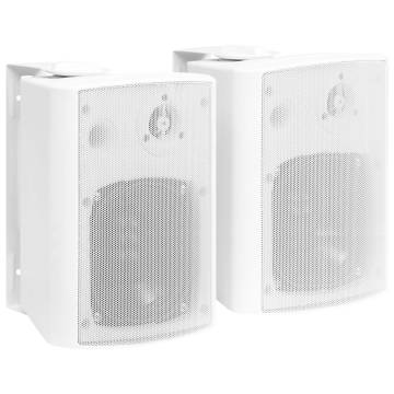 Wall-mounted Stereo Speakers - 2 pcs White Indoor/Outdoor