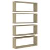 Wall Cube Shelf Set - 4 pcs Sonoma Oak | Hipomarket UK